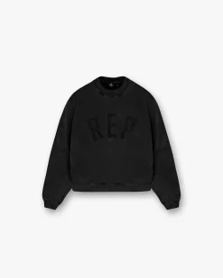 Represent Rep Applique Sweater - Off Black> Sweaters