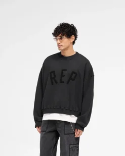 Represent Rep Applique Sweater - Off Black> Sweaters