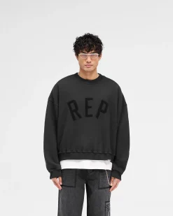 Represent Rep Applique Sweater - Off Black><noscript><img width=