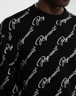 Represent Jacquard Sweater -><noscript><img width=