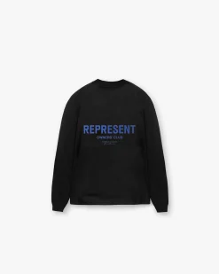 Represent Owners Club Long Sleeve T-Shirt - Black Cobalt> T-Shirts