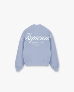 Represent Owners Club Script Sweater - Dusty Blue> Sweaters