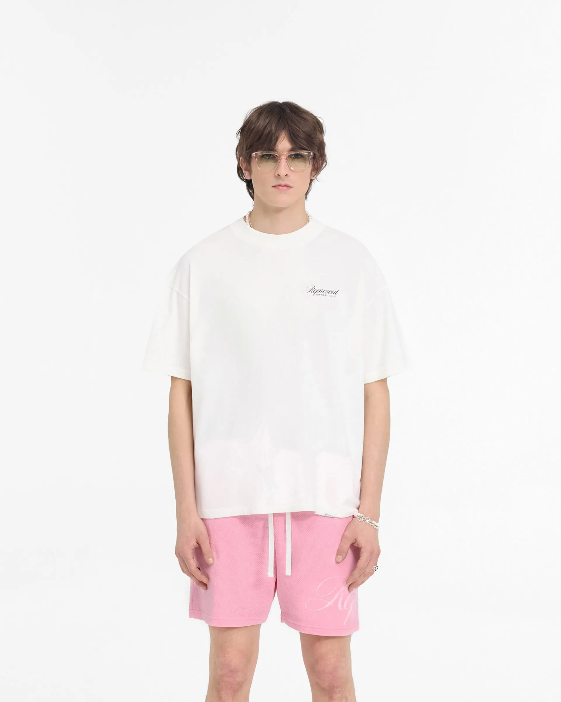 Represent Owners Club Script T-Shirt - Flat White> T-Shirts