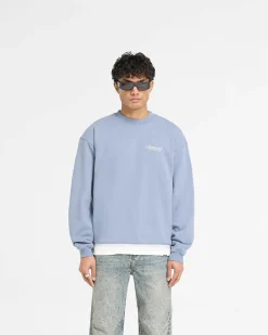 Represent Owners Club Script Sweater - Dusty Blue><noscript><img width=