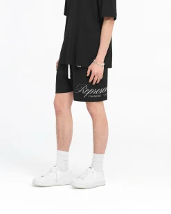 Represent Owners Club Script Mesh Shorts -><noscript><img width=