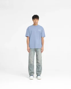 Represent Owners Club Script T-Shirt - Dusty Blue><noscript><img width=
