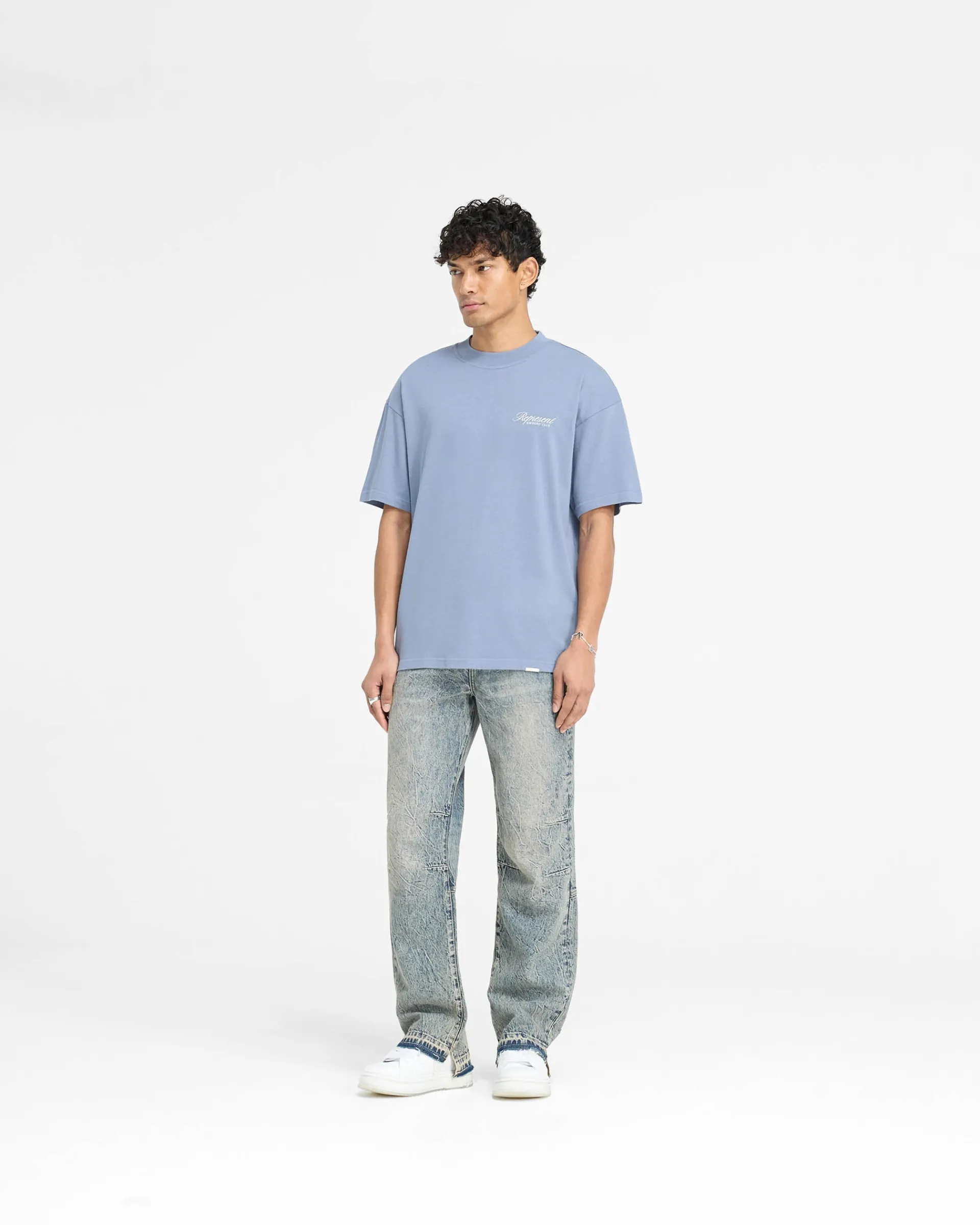Represent Owners Club Script T-Shirt - Dusty Blue> T-Shirts