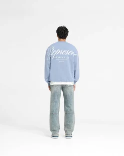 Represent Owners Club Script Sweater - Dusty Blue><noscript><img width=