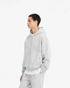 Represent Owners Club Stamp Zip Up Hoodie - Ash Grey><noscript><img width=