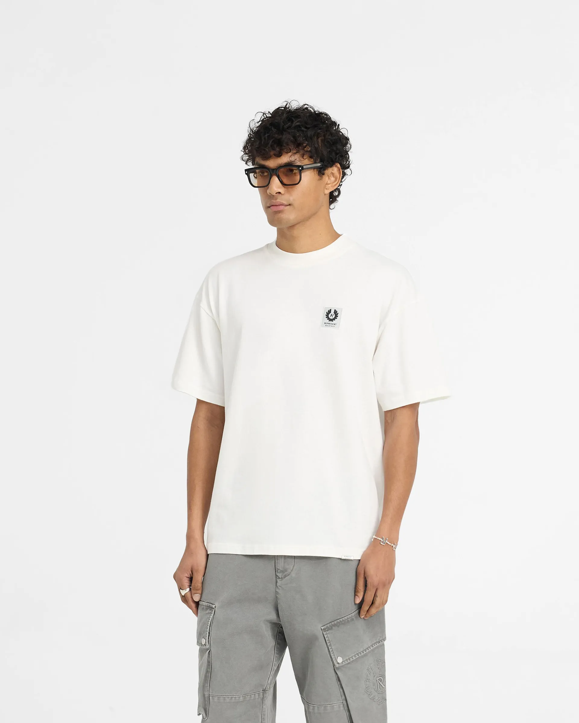 Represent X Belstaff Patch T-Shirt - Flat White> T-Shirts