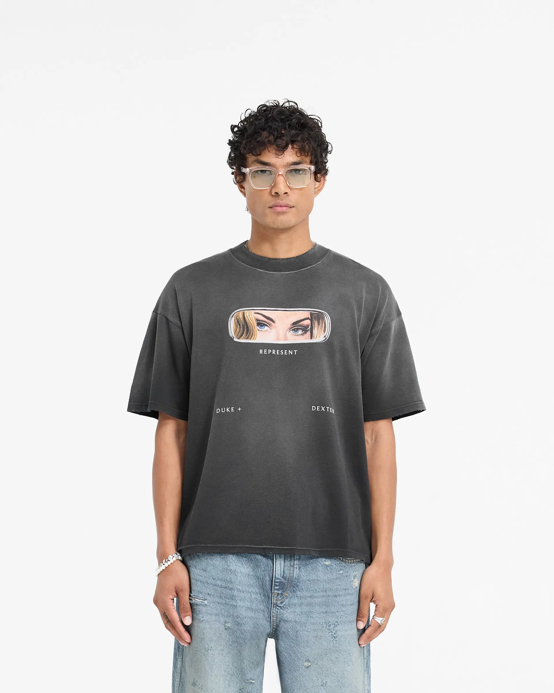 Represent X Duke + Dexter Rearview Mirror T-Shirt - Stained Black> T-Shirts