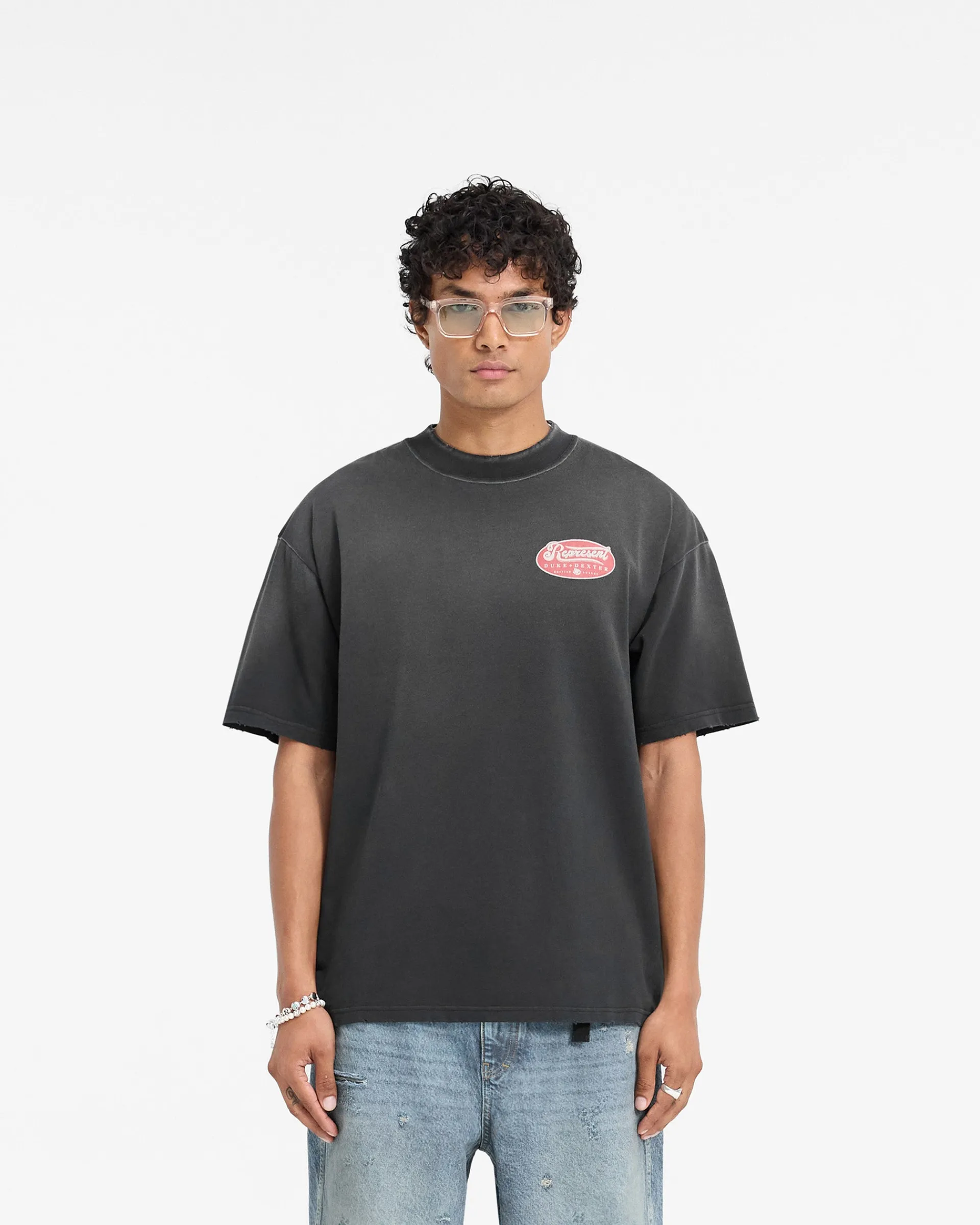Represent X Duke + Dexter British Luxury T-Shirt - Stained Black> T-Shirts