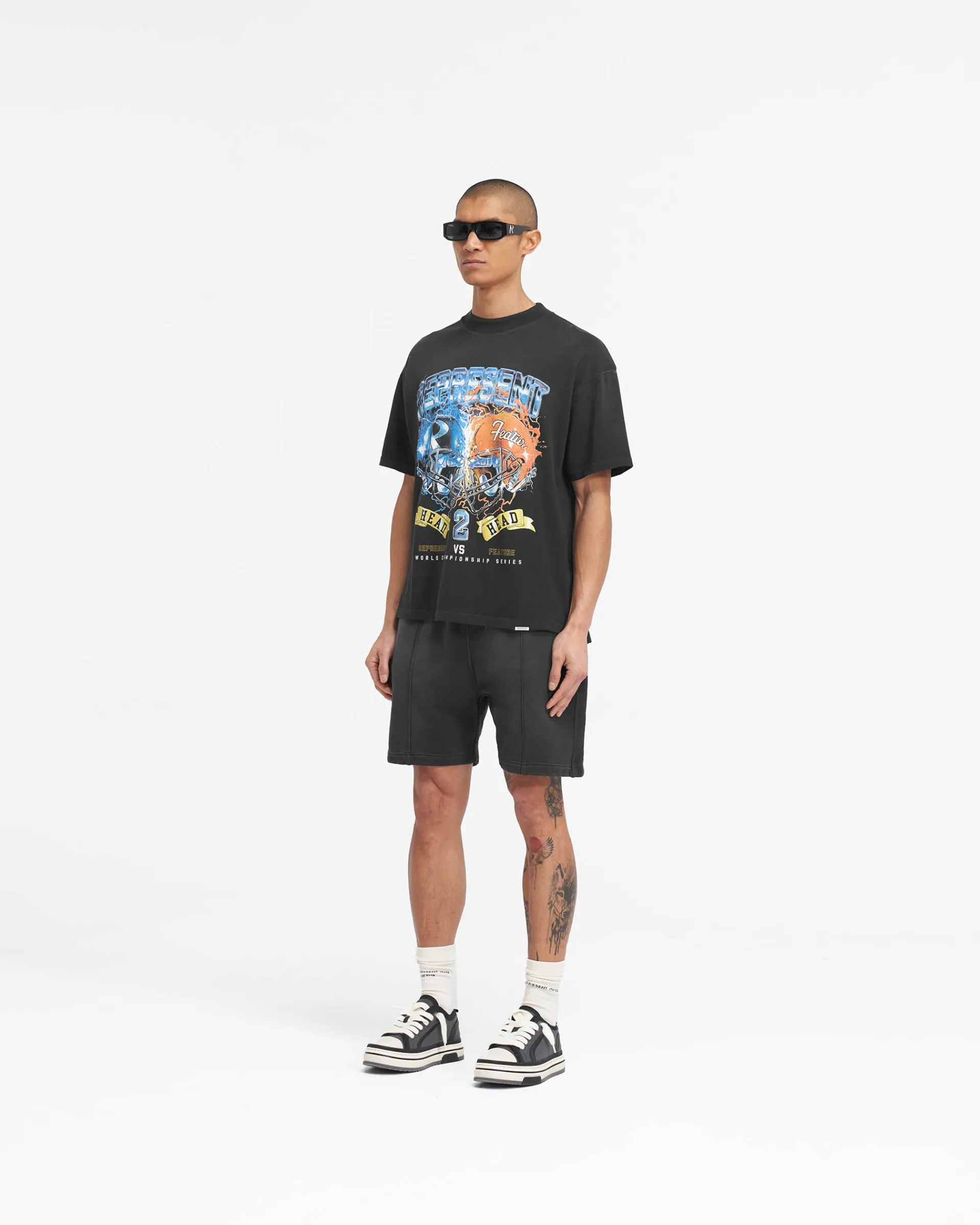 Represent X Feature Sweat Shorts - Stained Black> Shorts