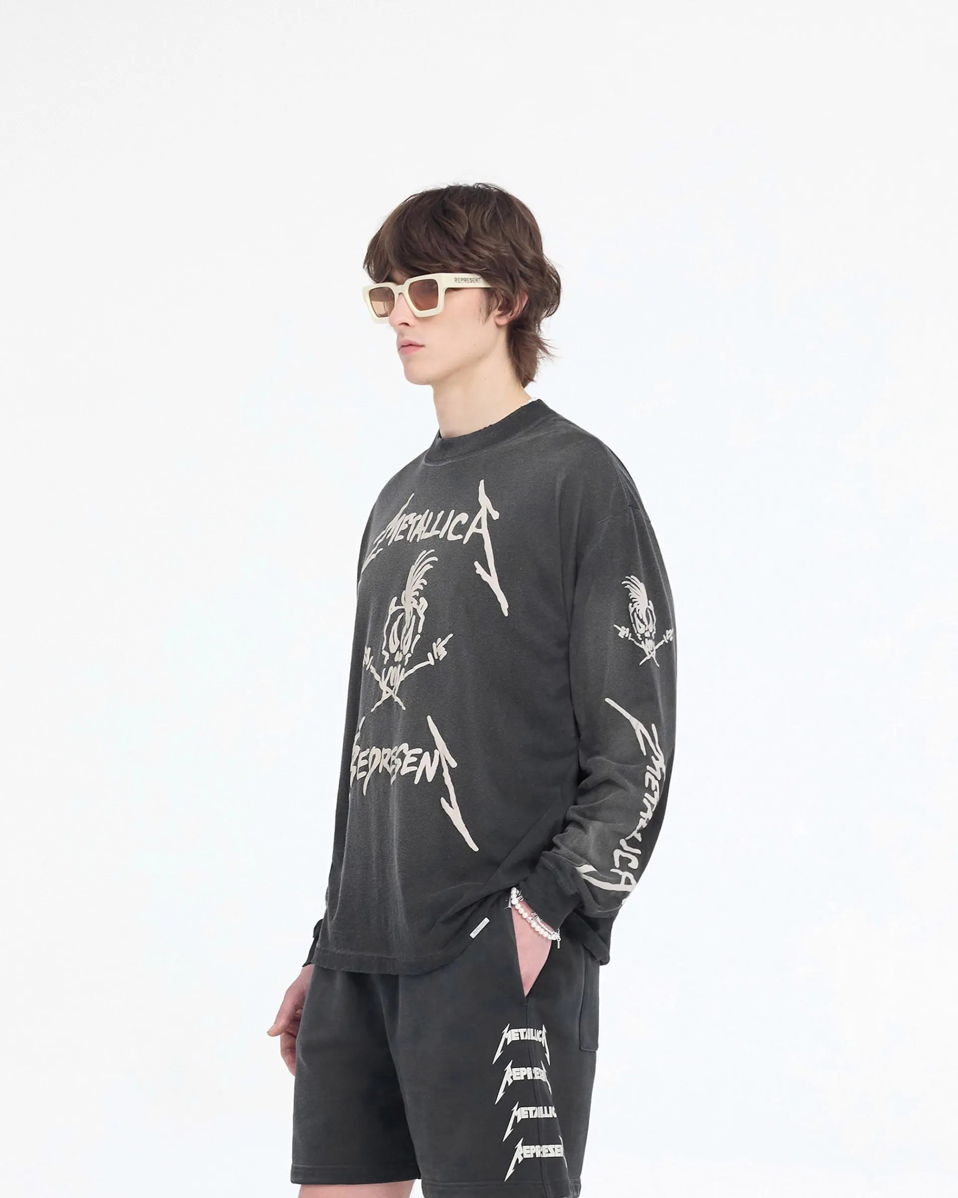 Represent X Metallica Garage Inc Long Sleeve T-Shirt - Stained Black> Represent X Metallica | T-Shirts
