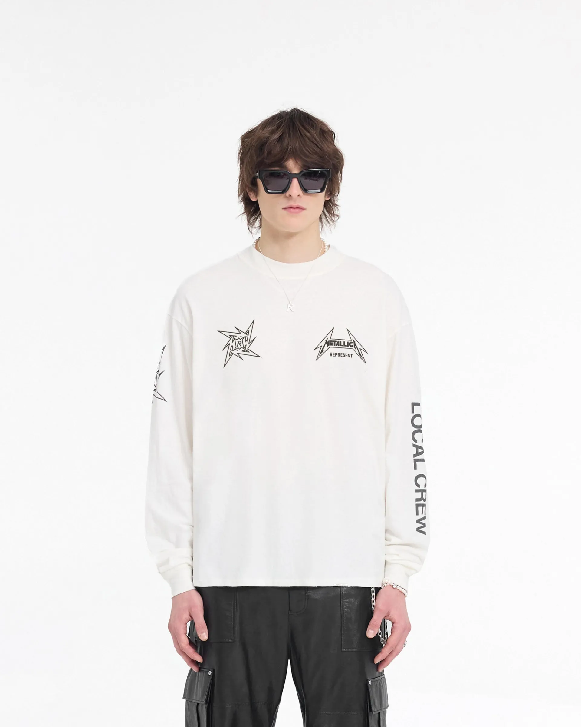Represent X Metallica Local Crew Long Sleeve T-Shirt - Flat White> Represent X Metallica | T-Shirts