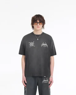 Represent X Metallica Local Crew T-Shirt - Stained Black><noscript><img width=