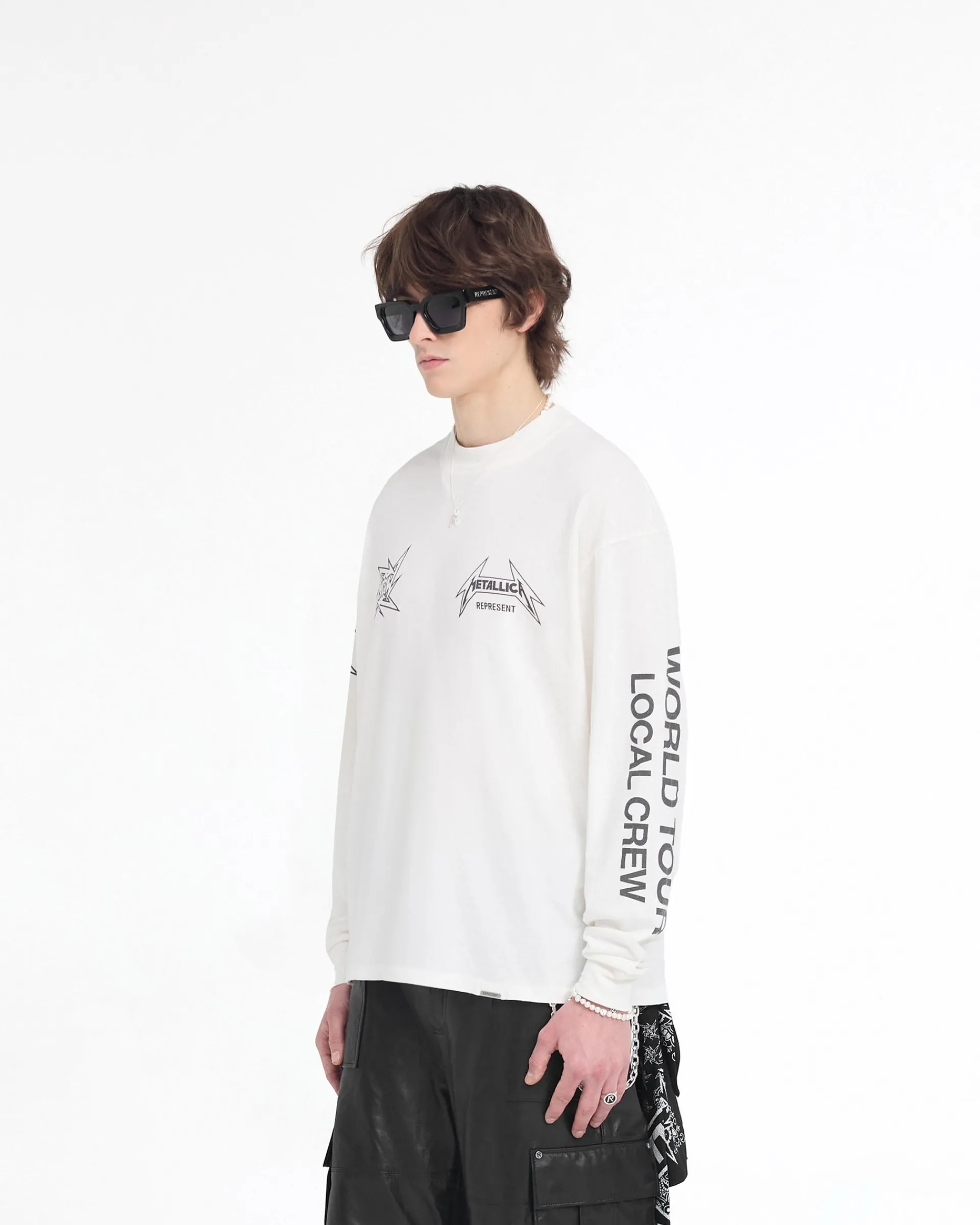 Represent X Metallica Local Crew Long Sleeve T-Shirt - Flat White> Represent X Metallica | T-Shirts