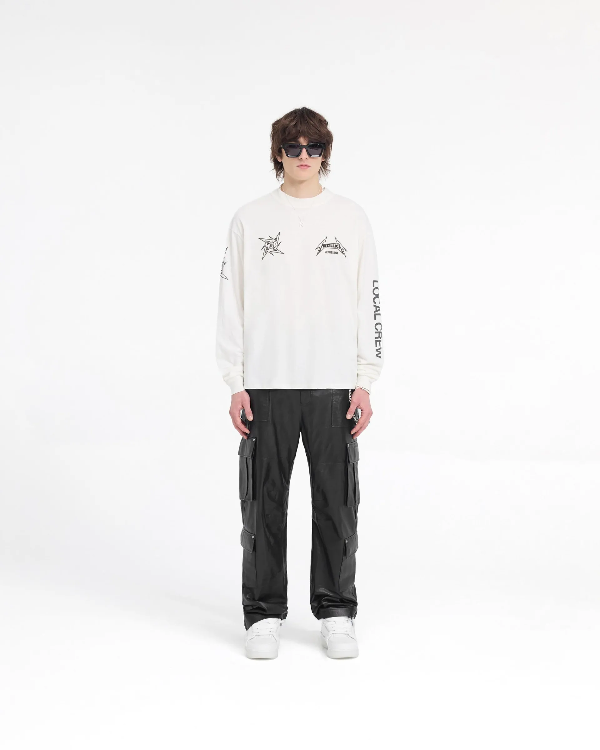Represent X Metallica Local Crew Long Sleeve T-Shirt - Flat White> Represent X Metallica | T-Shirts