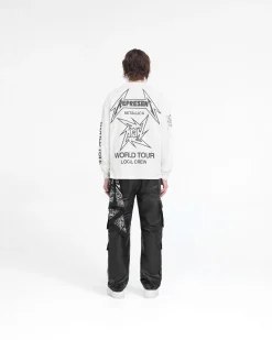 Represent X Metallica Local Crew Long Sleeve T-Shirt - Flat White><noscript><img width=