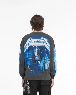 Represent X Metallica Ride The Lightning Long Sleeve T-Shirt - Vintage Grey><noscript><img width=