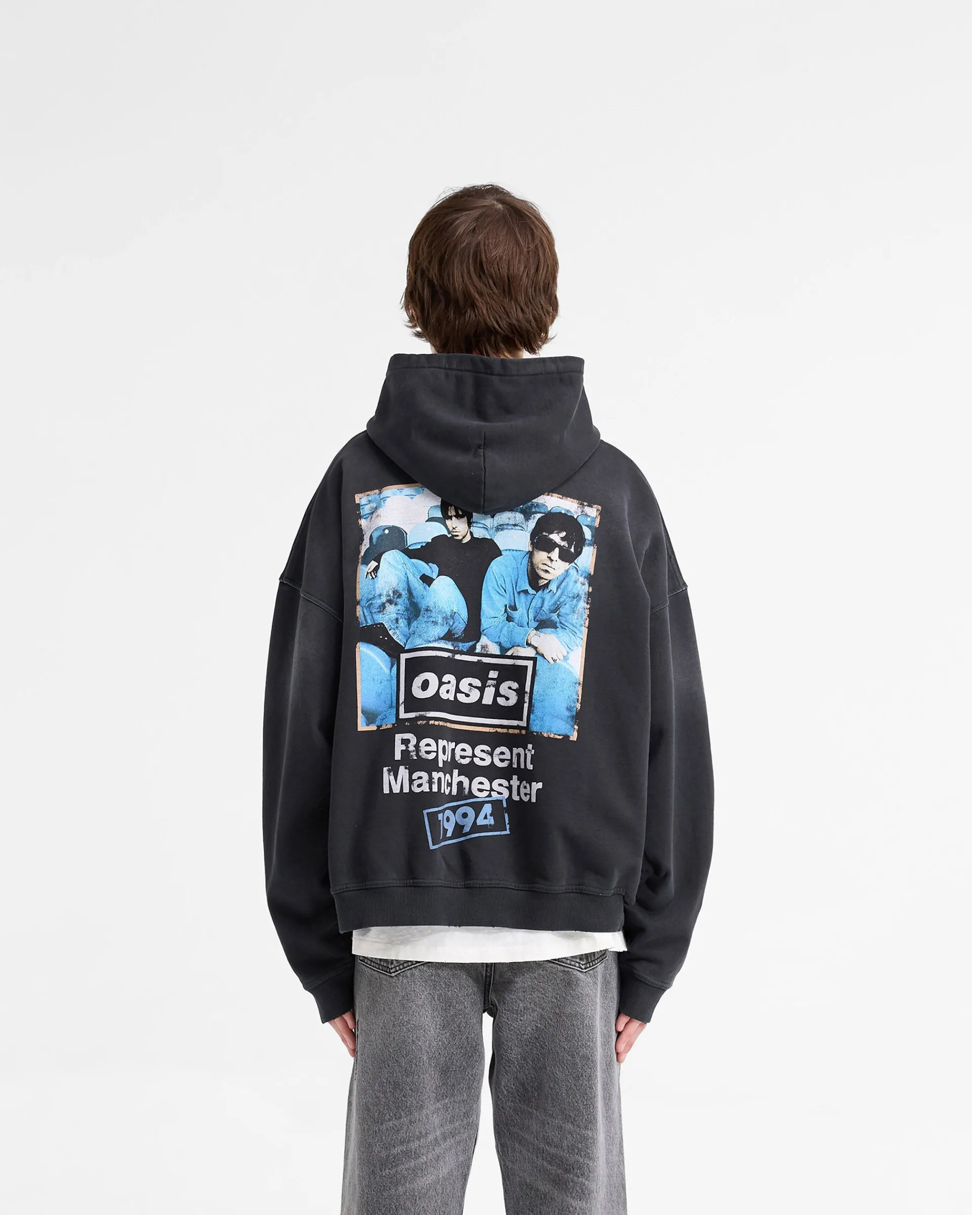 Represent X Oasis Maine Road Hoodie - Washed Black> Hoodies