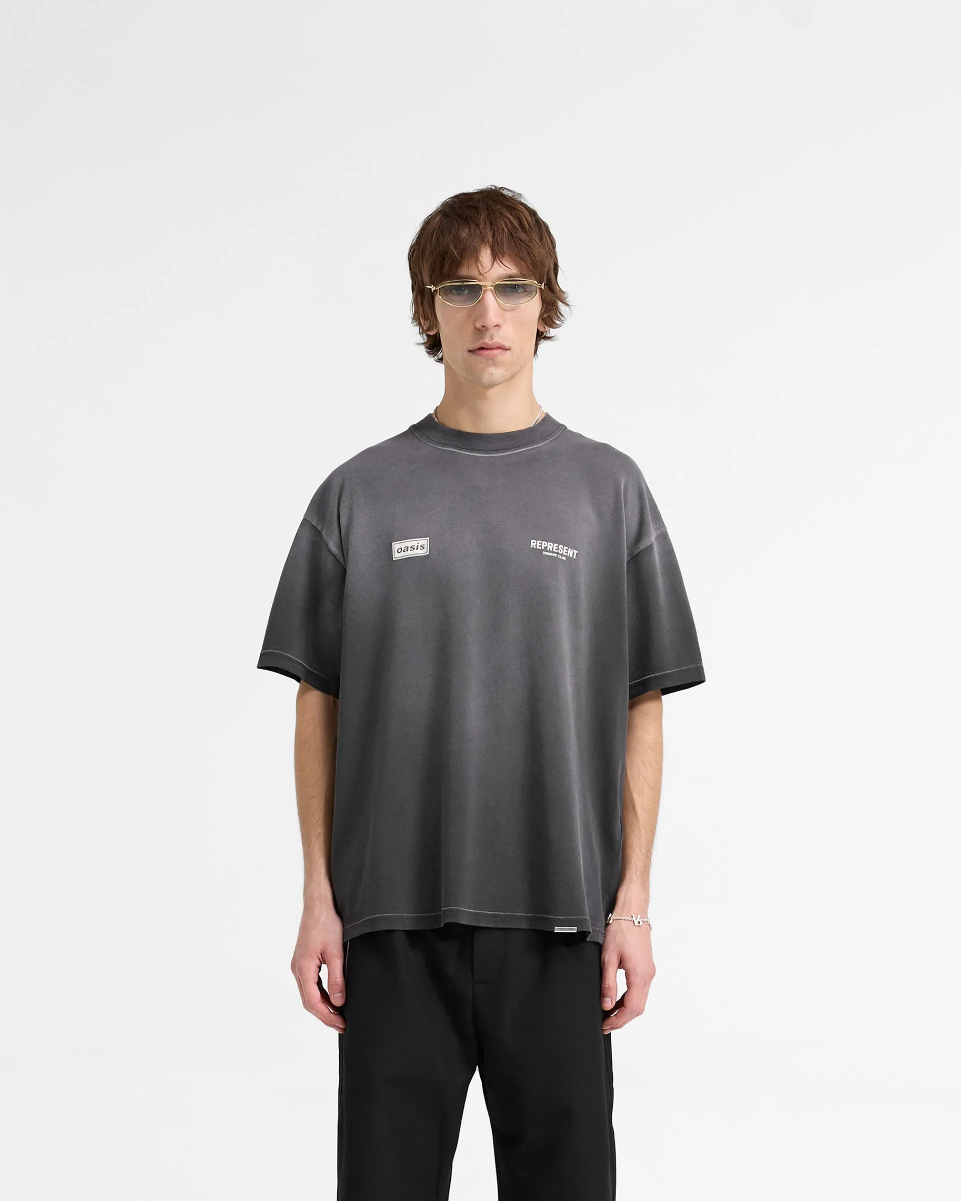 Represent X Oasis Owners Club T-Shirt - Stained Black> T-Shirts