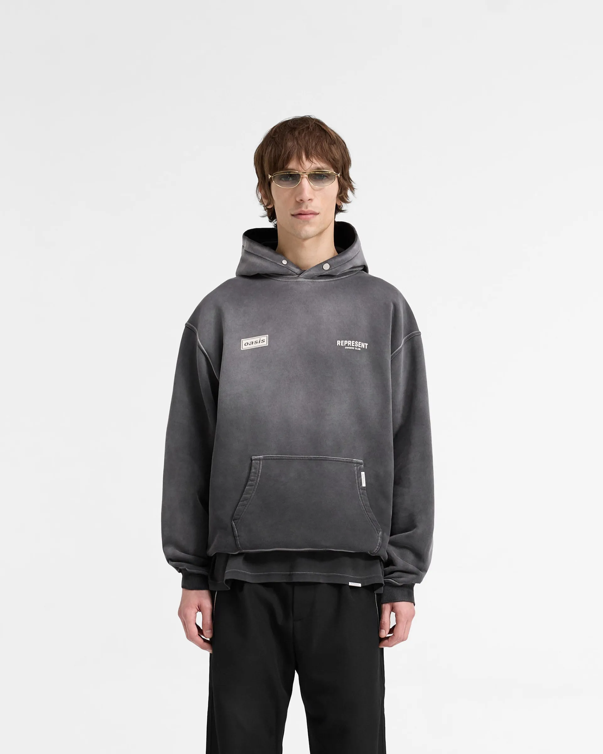 Represent X Oasis Owners Club Hoodie - Stained Black> Hoodies