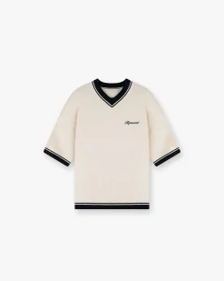 Represent Script Embroidered Knit - Off White> Knitwear