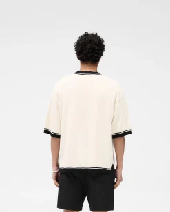 Represent Script Embroidered Knit - Off White><noscript><img width=