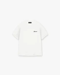 Represent Script Logo T-Shirt - Flat White> T-Shirts