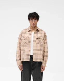 Represent Sheer Flannel Shirt - Brown Check><noscript><img width=