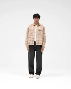 Represent Sheer Flannel Shirt - Brown Check><noscript><img width=