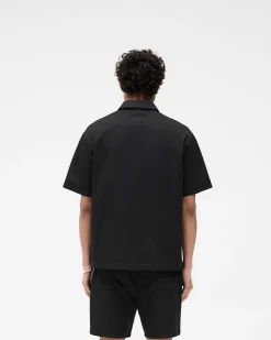 Represent Short Sleeve Cotton Overshirt - Washed Black><noscript><img width=