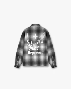 Represent Spirits Of Summer Flannel Shirt - Black White> Shirts
