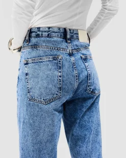 Represent Split Hem Straight Jean - Washed Blue><noscript><img width=