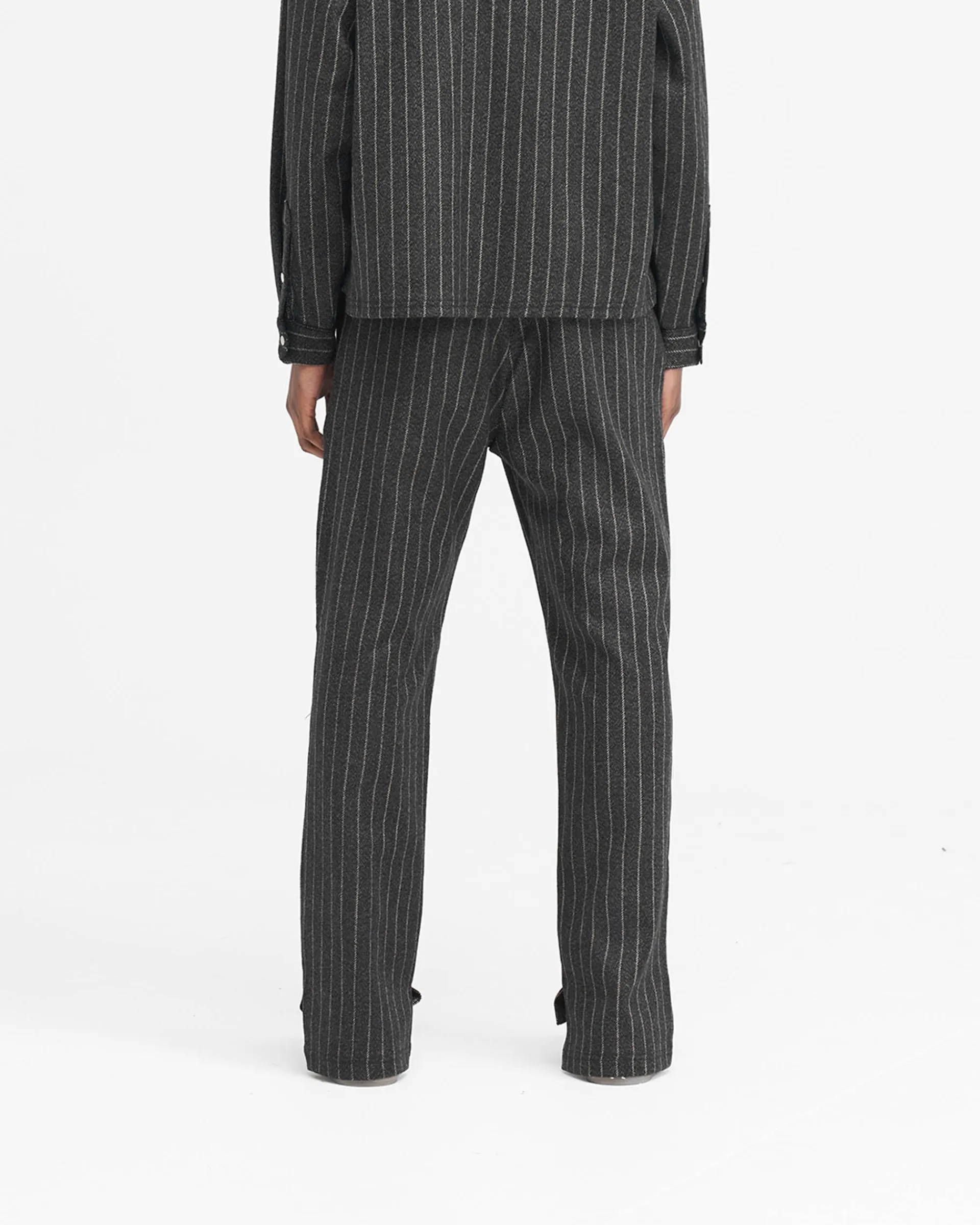 Represent Stepped Hem Pant - Black Pinstripe> Pants