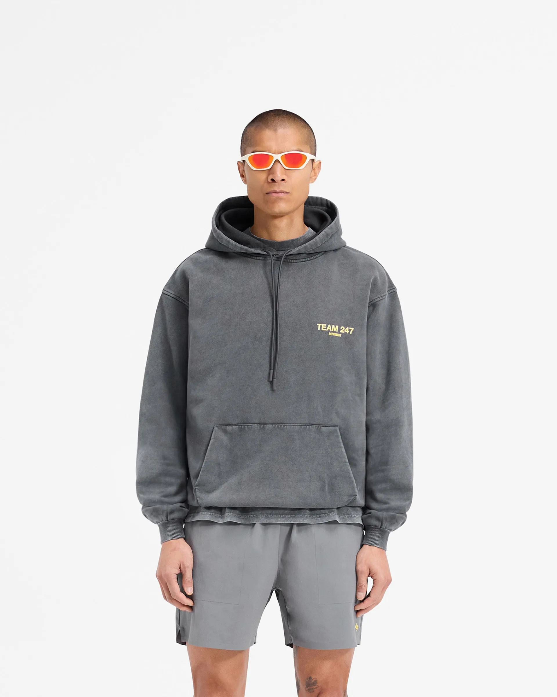 Represent Team 247 Oversized Hoodie - Pewter Lemon> Hoodies