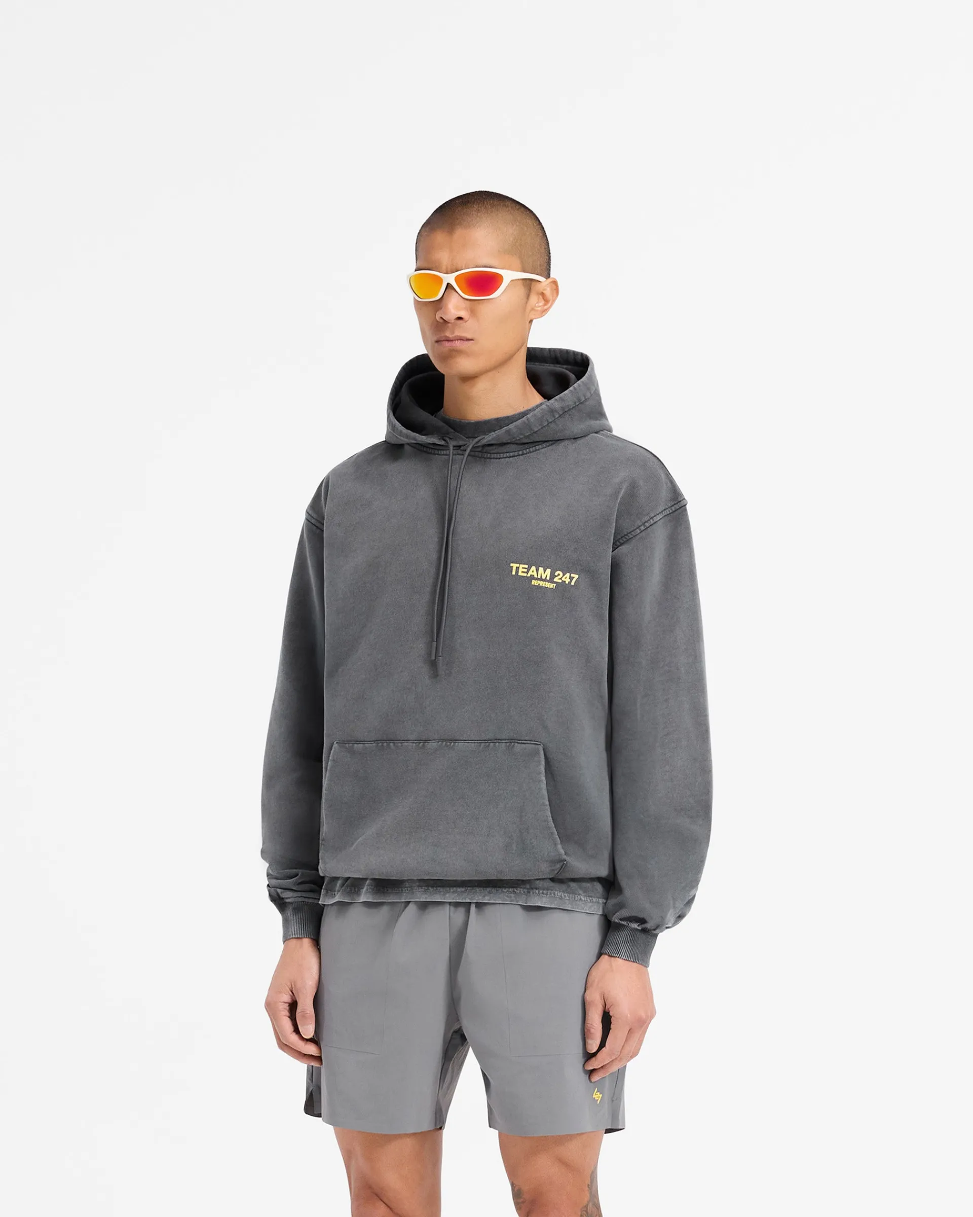 Represent Team 247 Oversized Hoodie - Pewter Lemon> Hoodies