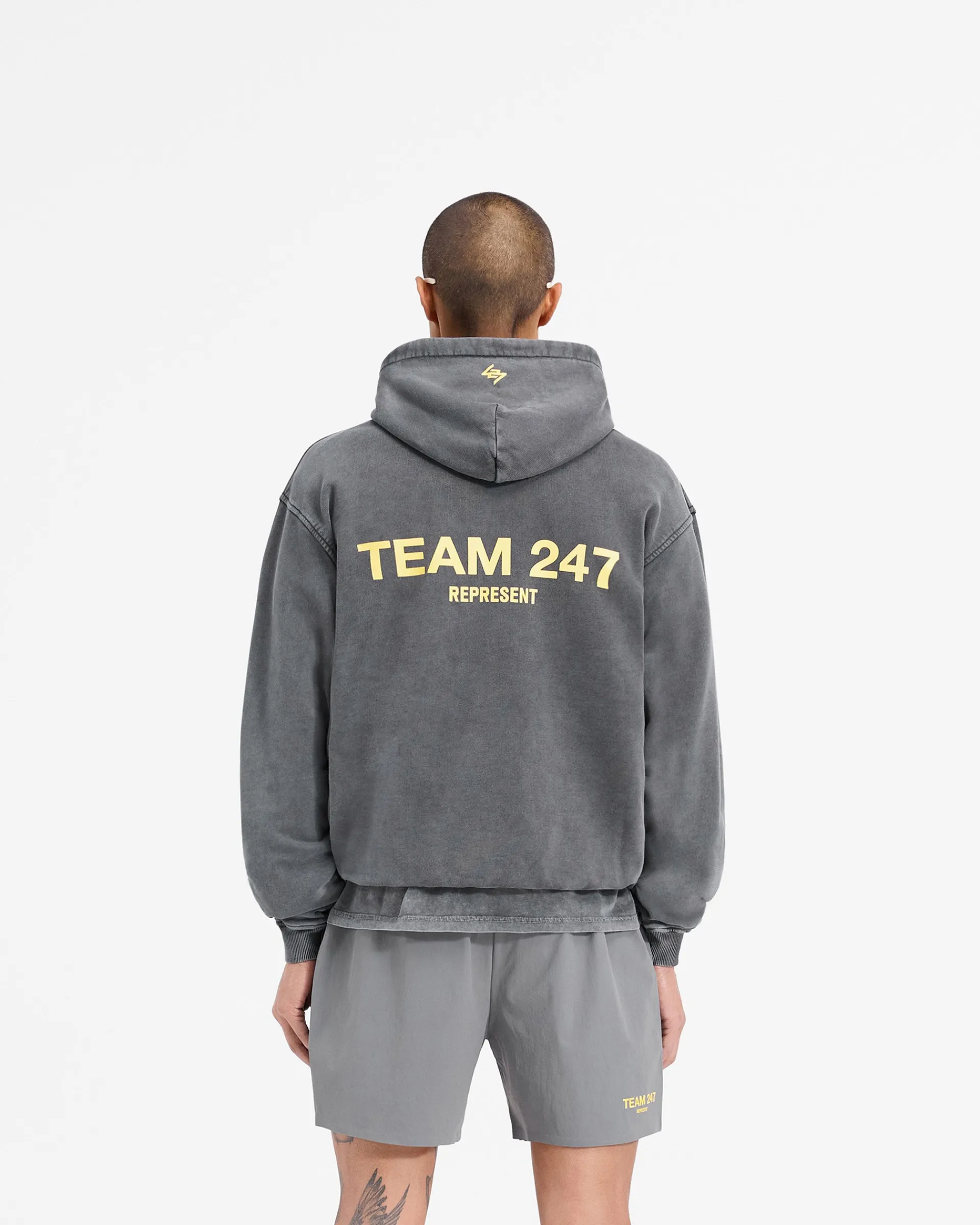 Represent Team 247 Oversized Hoodie - Pewter Lemon> Hoodies