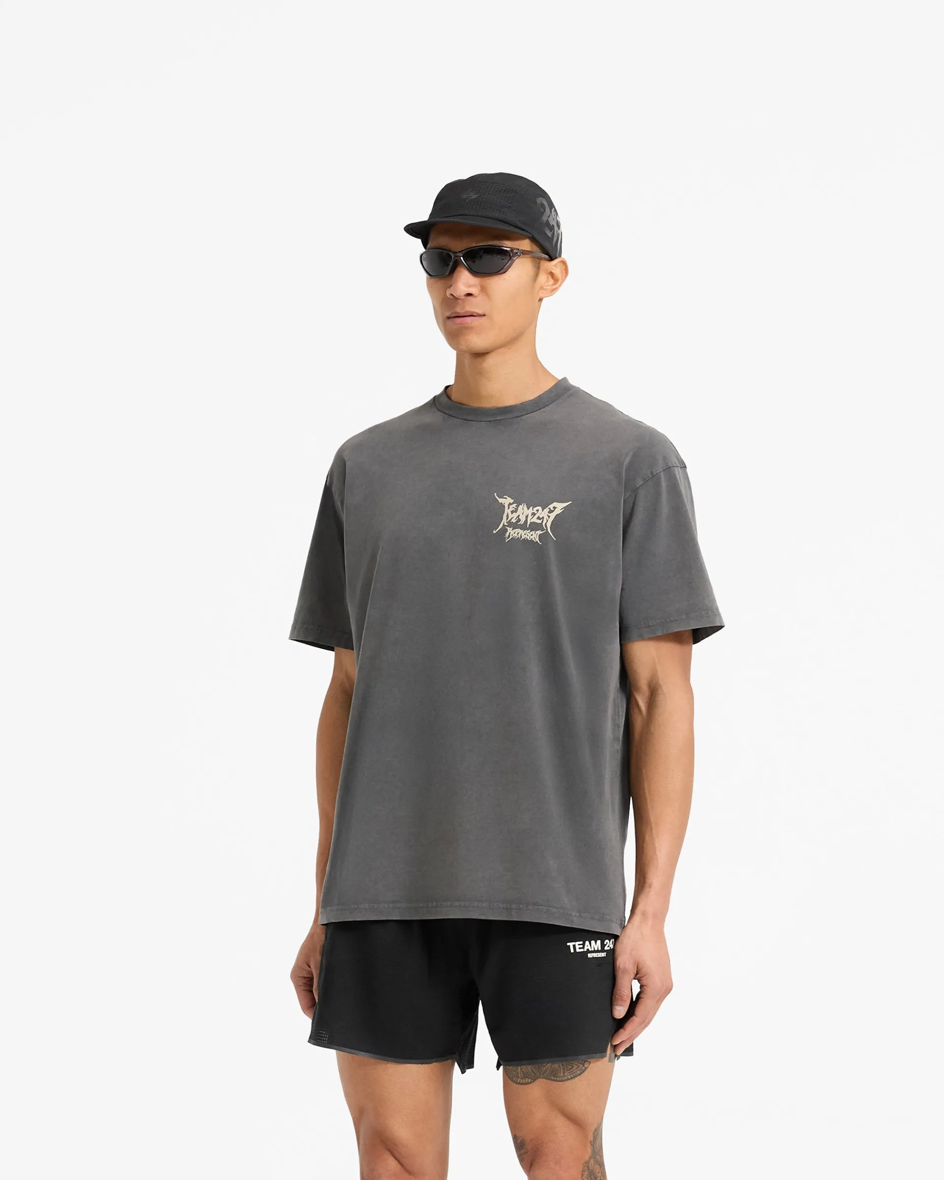 Represent Team 247 X END Oversized T-Shirt - Washed Grey> T-Shirts