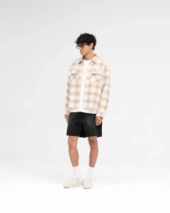 Represent Waffle Flannel Shirt - Mid Brown><noscript><img width=