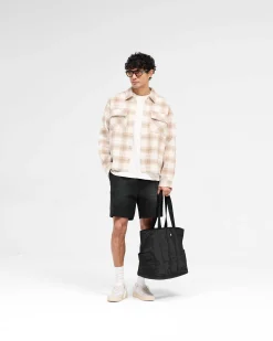 Represent Waffle Flannel Shirt - Mid Brown><noscript><img width=