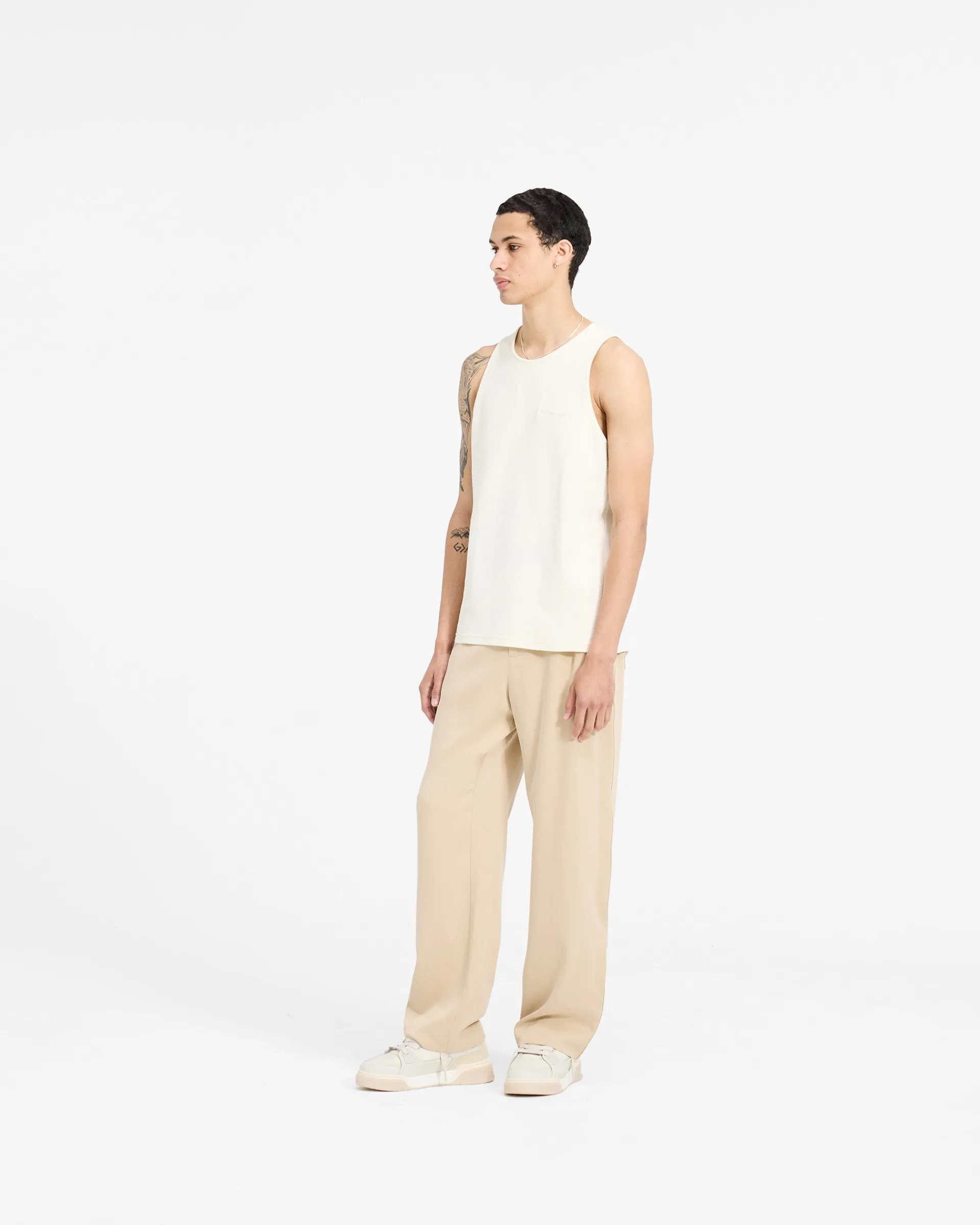 Represent Waffle Vest - Antique White> Vests | T-Shirts