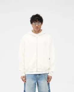 Represent Waffle Zip Through Hoodie - Flat White><noscript><img width=