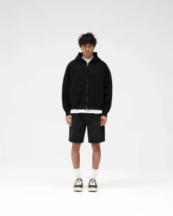 Represent Waffle Zip Through Hoodie - Jet Black><noscript><img width=