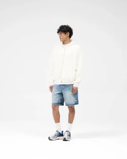 Represent Waffle Zip Through Hoodie - Flat White><noscript><img width=