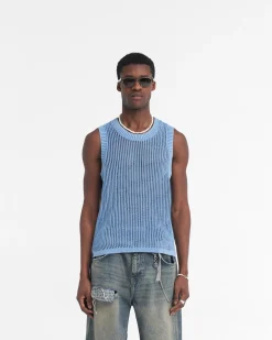 Represent Washed Knit Vest - Sky Blue><noscript><img width=