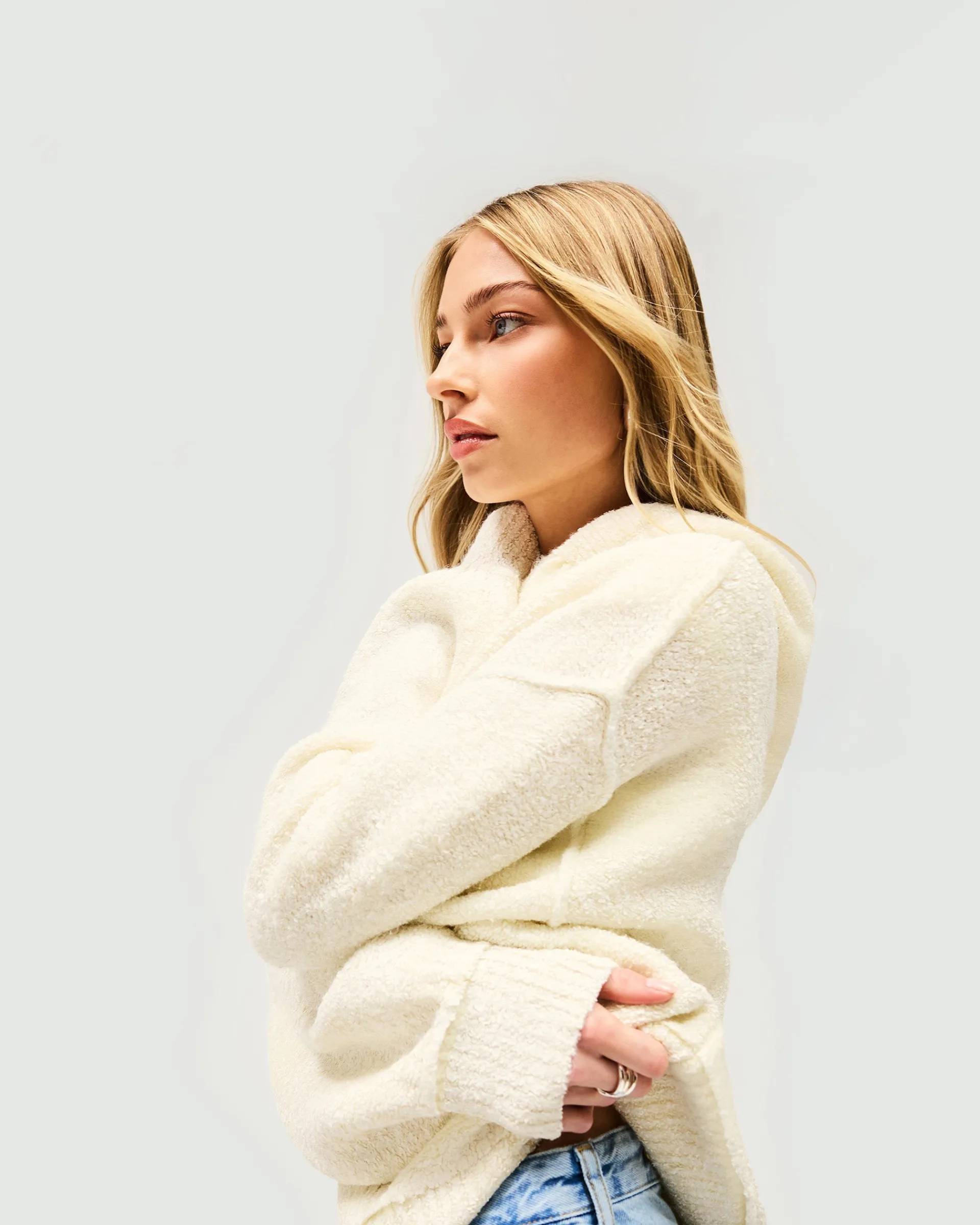 Represent Whip Hoodie - Antique White> Knitwear