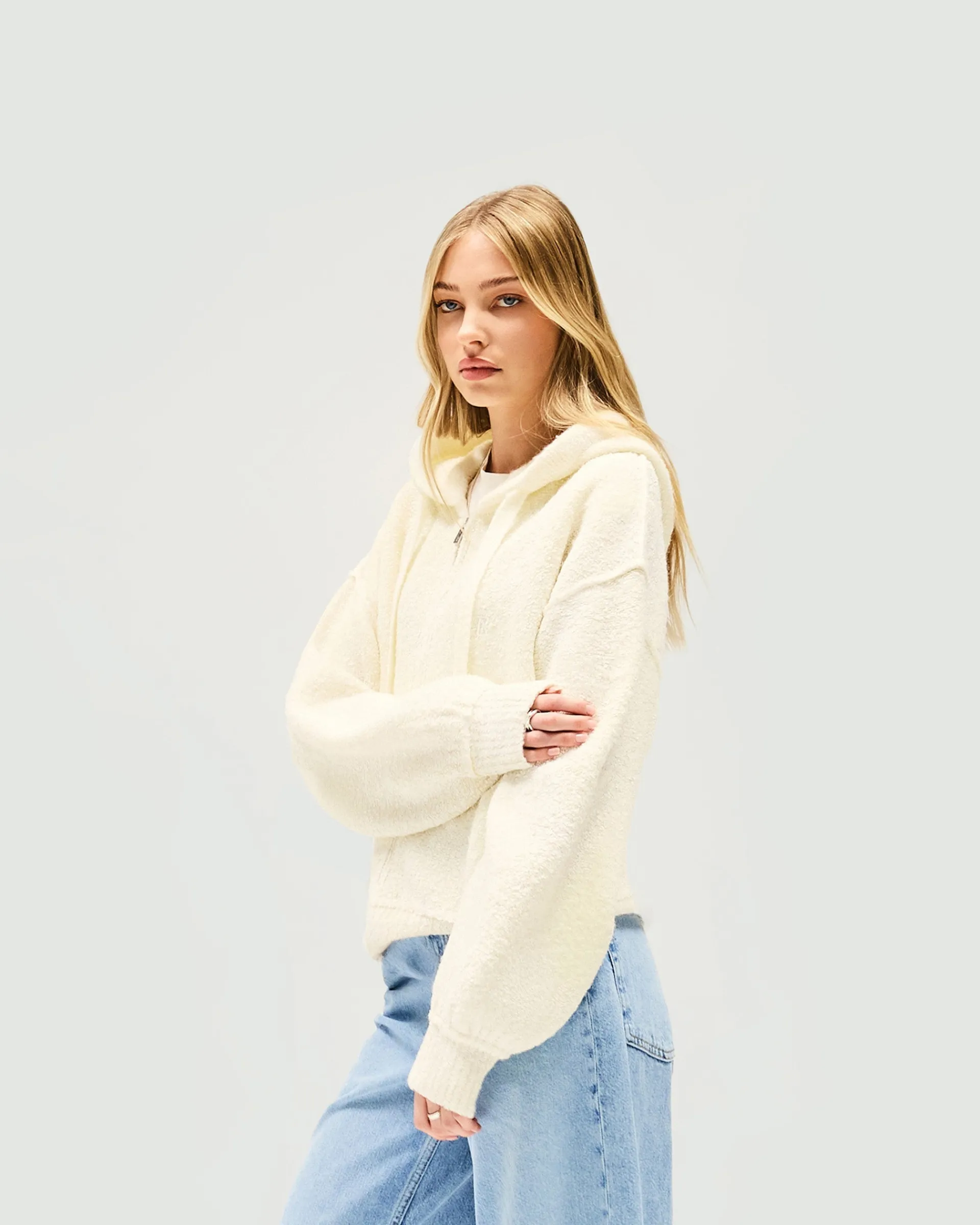 Represent Whip Hoodie - Antique White> Knitwear