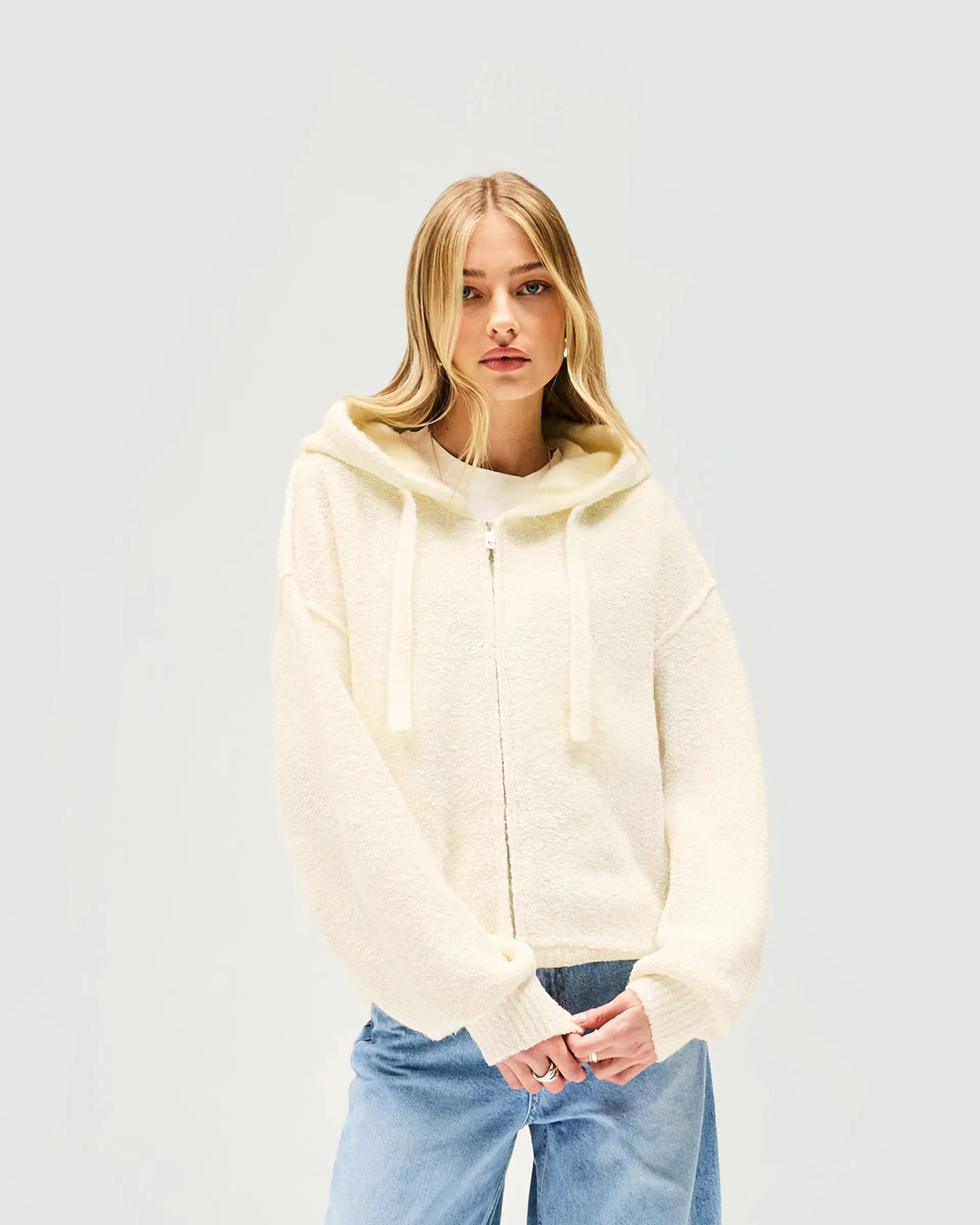 Represent Whip Hoodie - Antique White> Knitwear